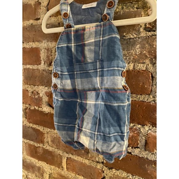 Next Blue Plaid Overalls 3-6m - Picture 4 of 8